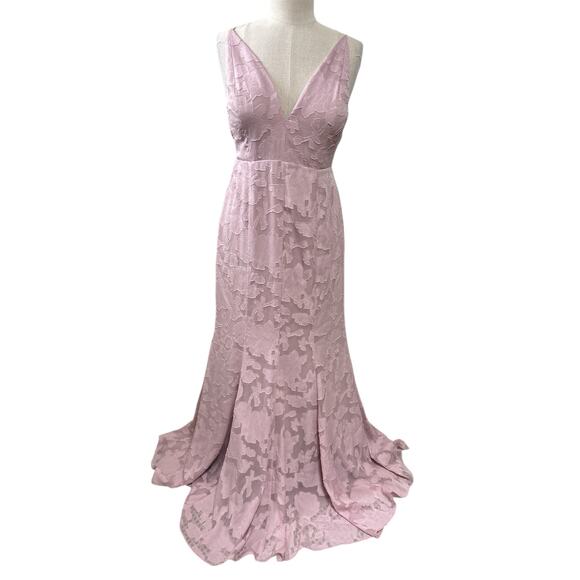 Fame And Partners x BHLDN Magnolia Formal Dress Floral Light Pink Size 10 - Picture 3 of 6